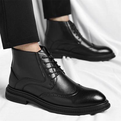 Regency Faux Leather Brogue Boots