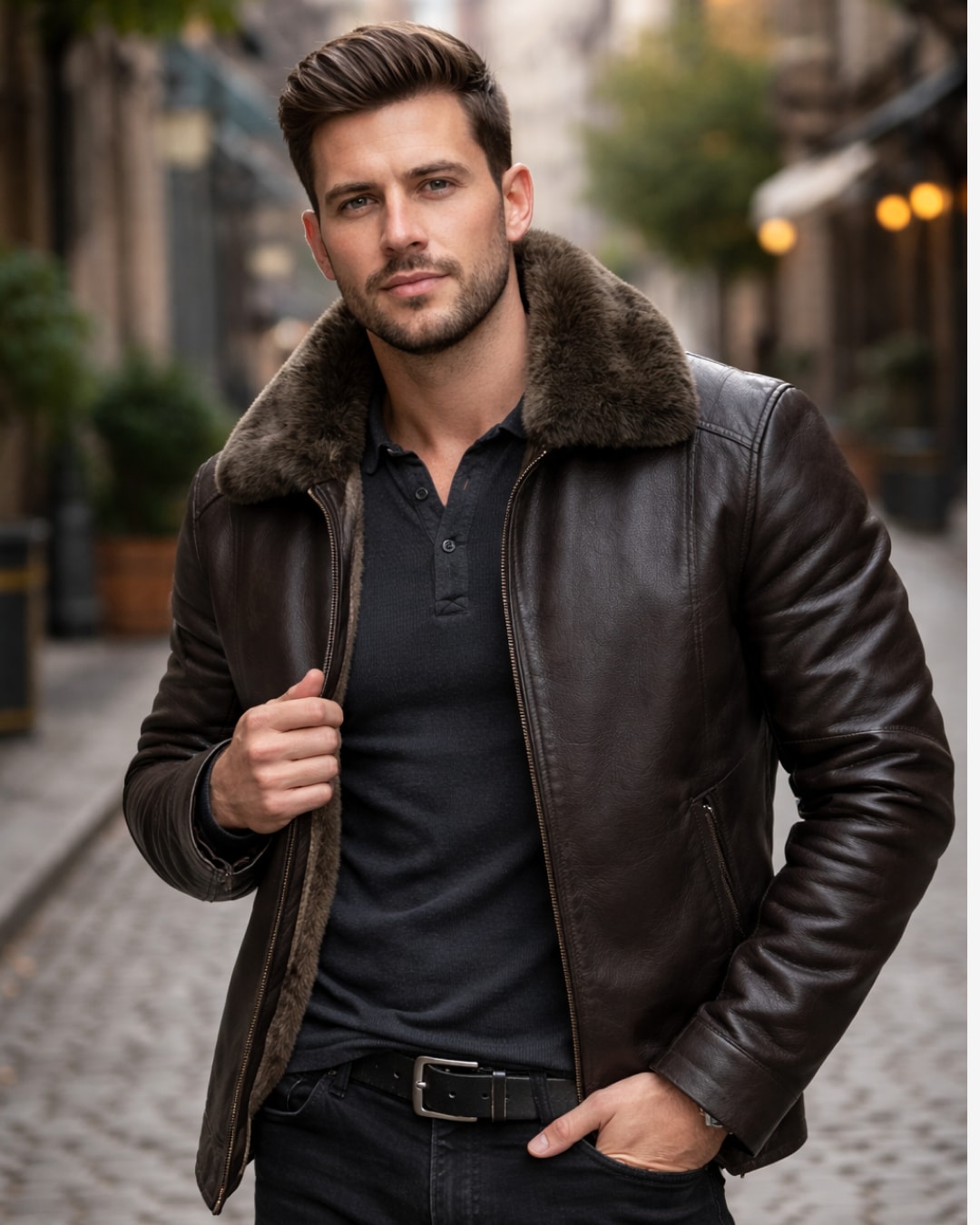 Men's Leather Jacket - Stockholm