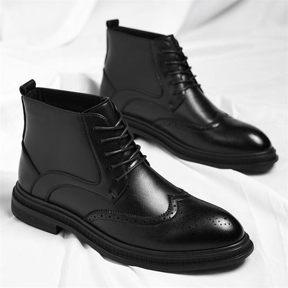 Regency Faux Leather Brogue Boots