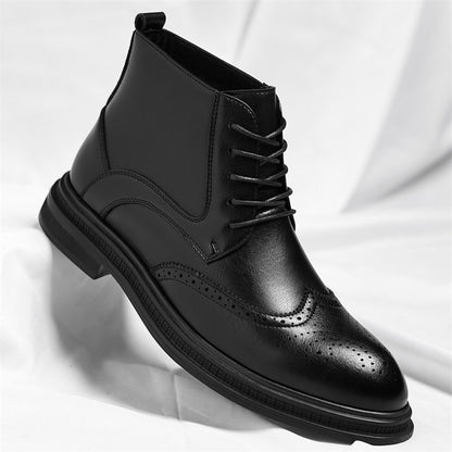 Regency Faux Leather Brogue Boots