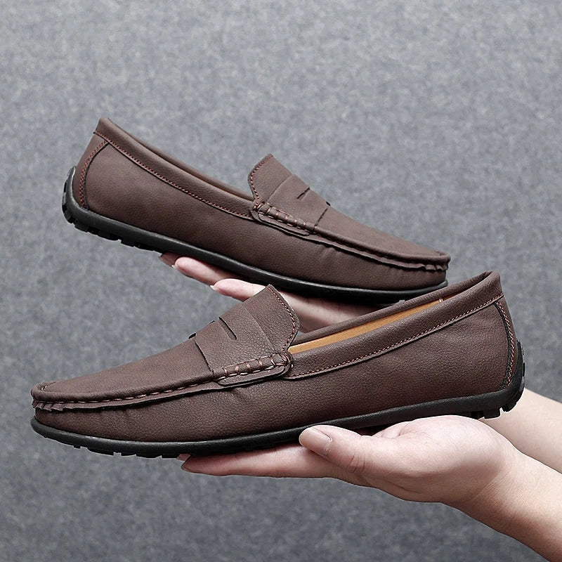 Corvane Faux Leather Loafers